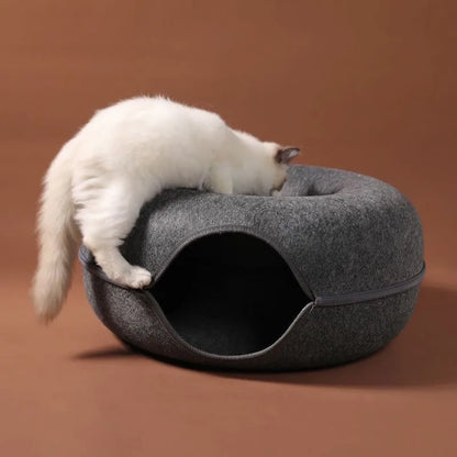 Cat Bed Interactive Tunnel Pet Felt Indoor Toys Cats House Kitten