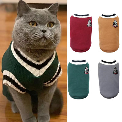 Pet Solid Costume  Cat Clothes Autumn Winter Jacket Christmas