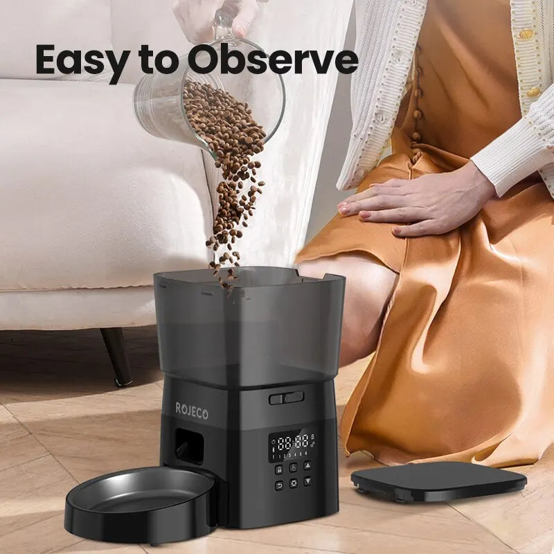 Automatic Pet Feeder Button Version Auto Cat Food Dispenser