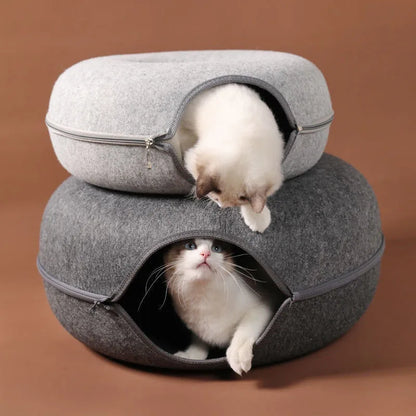 Cat Bed Interactive Tunnel Pet Felt Indoor Toys Cats House Kitten