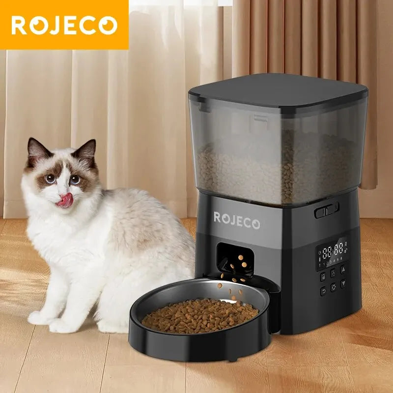 Automatic Pet Feeder Button Version Auto Cat Food Dispenser