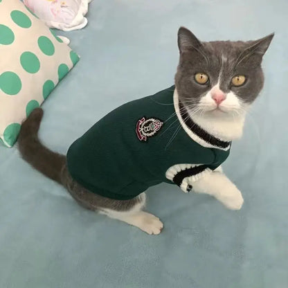 Pet Solid Costume  Cat Clothes Autumn Winter Jacket Christmas