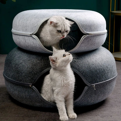 Cat Bed Interactive Tunnel Pet Felt Indoor Toys Cats House Kitten