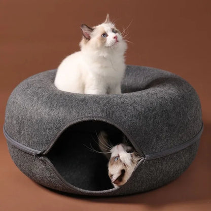 Cat Bed Interactive Tunnel Pet Felt Indoor Toys Cats House Kitten