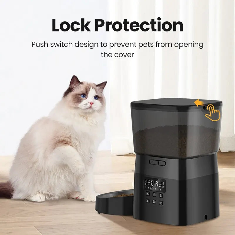 Automatic Pet Feeder Button Version Auto Cat Food Dispenser