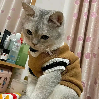 Pet Solid Costume  Cat Clothes Autumn Winter Jacket Christmas