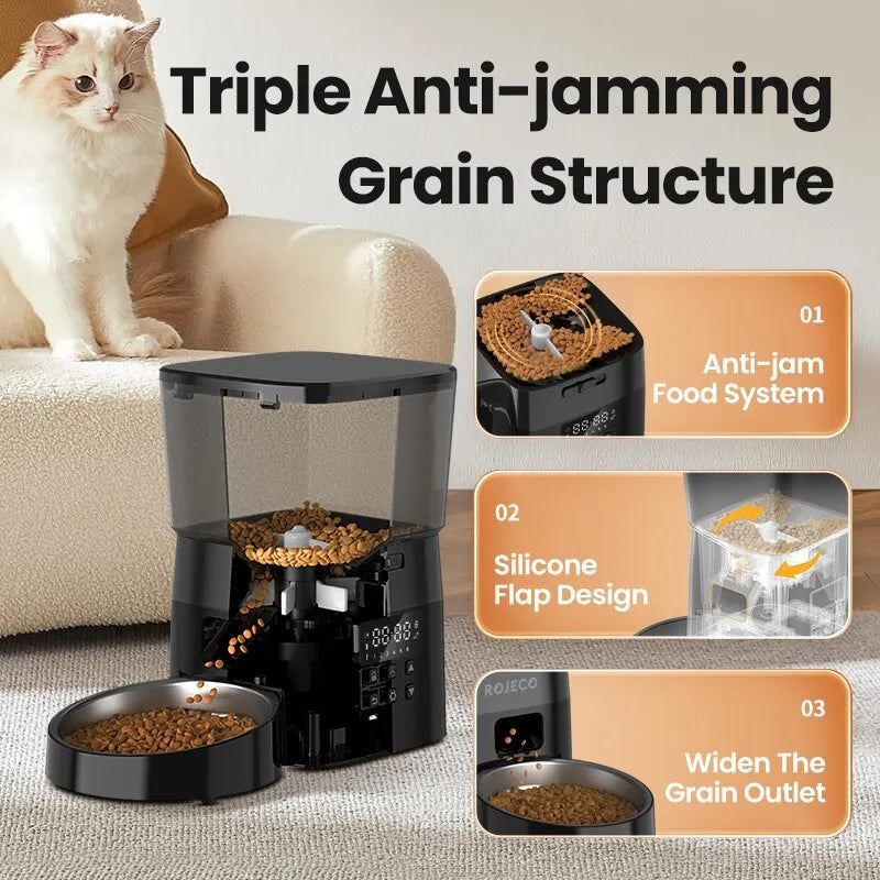 Automatic Pet Feeder Button Version Auto Cat Food Dispenser