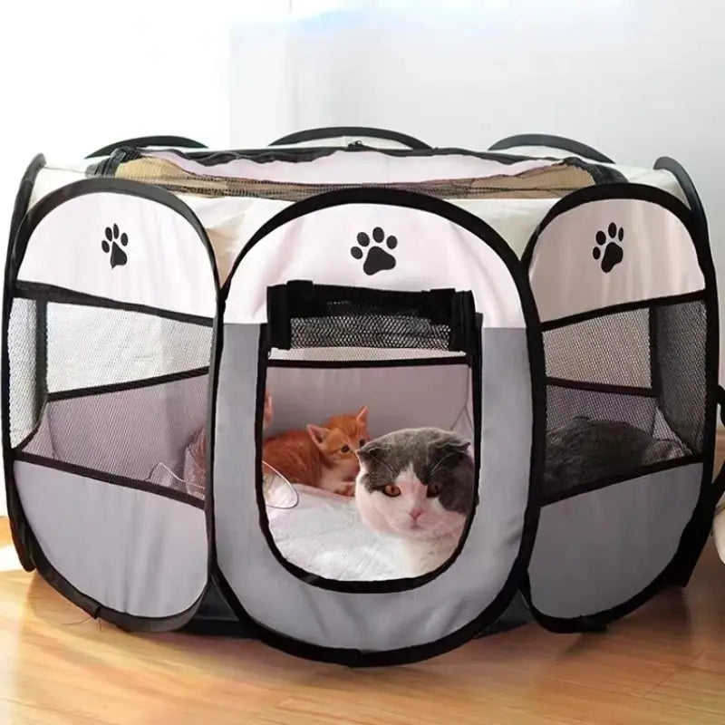 Portable Foldable Pet Tent Kennel Octagonal Fence Puppy Shelter