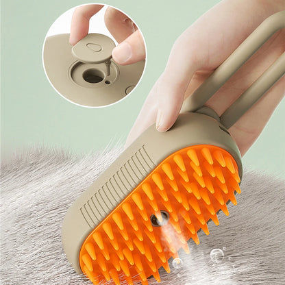 Brush Electric Spray Pet Steam Brush Soft Silicone Hair Removal